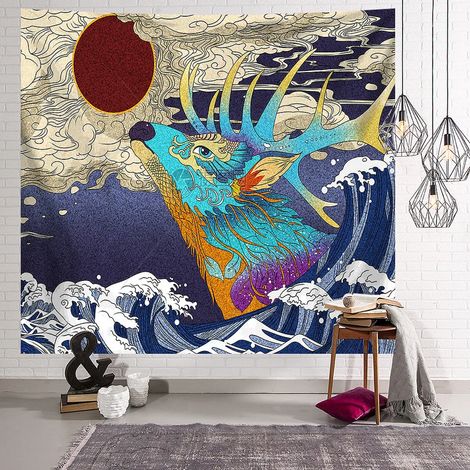 Tapisserie 200 cm x 150 cm, makata, foulard mural, naturel, décoration murale, matière douce, tapis pour salon, chambre, tapis de yoga, couverture de pique-nique, décoration murale, couleur 29 (1/2)