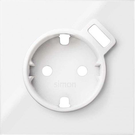 SIMON 100 - Abdeckung für Schuko-Basis mit weiß glänzendem USB-Ladegerät 10000049-130