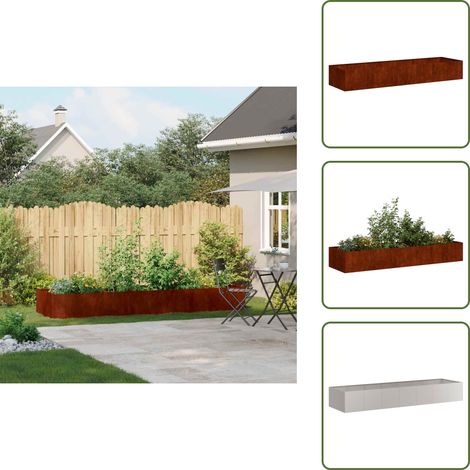 Pflanzkübel Rostig 280x80x40 cm Wetterfester Stahl - Pflanzgefäß - Pflanzgefäße - Pflanztopf - Pflanzgefäßständer (1/5)