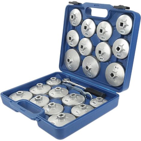 23 Pcs Clef pour Filtre à Huile, Bouchons d'huile en Alu, Outil de Changement d'huile