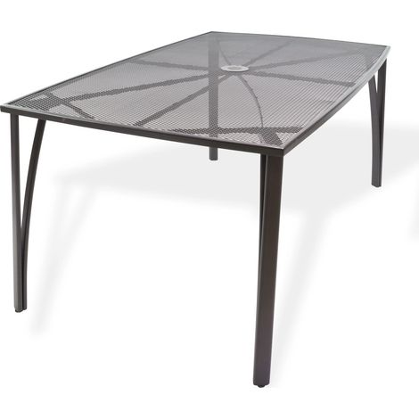 Gartentisch Balkon-Tisch Streckmetalltisch Anthrazit 150x90x72cm Stabil (1/5)