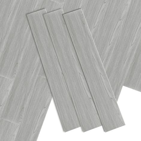 TolleTour Suelo vinílico de PVC autoadhesivo en gris humo, 18 lamas, 2,51 m², para cocina, salón y pasillo