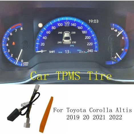 (Pour véhicules hybrides) Système de surveillance de la pression des pneus avec affichage et capteurs de sécurité pour Toyota Corolla Altis 2019-2022 (1/5)