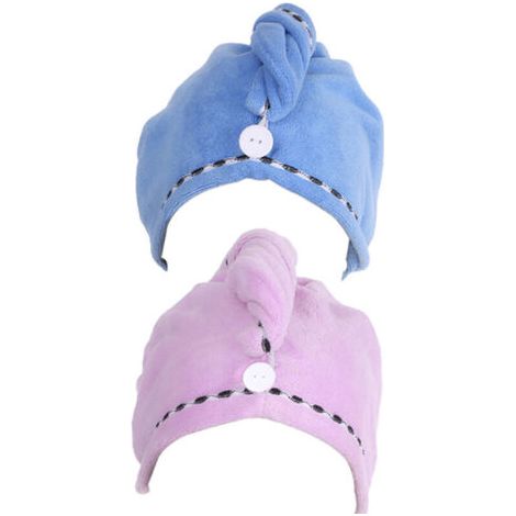 BUNTHAUS Serviettes de sechage pour cheveux a sechage rapide en microfibre douce, Violet bleu profond et leger (1/5)