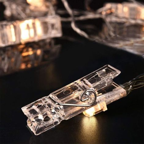 40 Led Guirlande Lumineuse Photo,6M Guirlande Photo Led, Guirlande Porte Photo Mural, Porte Photo Pince pour Fête, Décoration, Mariage (1/3)