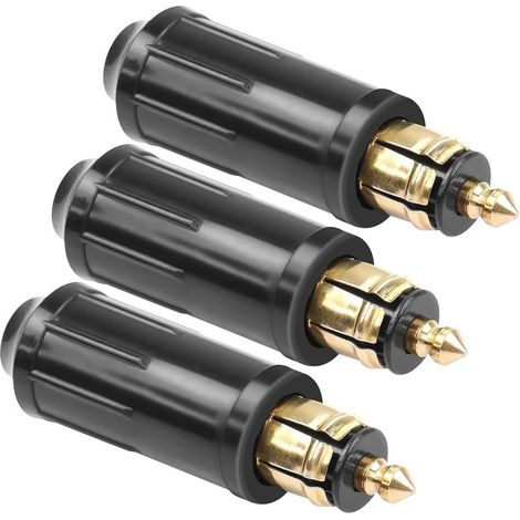 3PSC fiches mâles européennes 12-24V, adaptateur de remplacement pour allume-cigare compatible, prise de réparation avec motos (1/5)