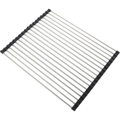43 x 35 cm Foldable Dish Drainer, Roll-up Dish Drying Rack, Kitchen Sink Drainer, Rolling Drainer, Roll-up, Roll Up Foldable, Drying Rack Drainer, for Kitchen