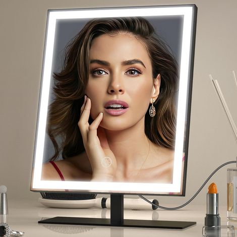 ANTEN miroir de maquillage LED Hollywood : 3 modes d'éclairage réglables, rotation à 120°, recharge USB(38 x 27 x 11) (1/5)