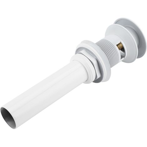 Bonde de lavabo en laiton blanc avec trop-plein, à clapet, pour cuisine ou salle de bain. (1/5)