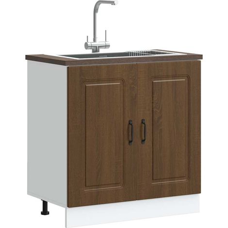 Spülenunterschrank Kalmar Braun Eichen-Optik 80x46x81,5 cm