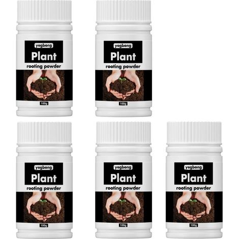 FLAMMKRAFT-5 bouteilles de poudre d'enracinement rapide tout usage pour un enracinement rapide et sain des plantes et des fleurs - 100 g (1/5)