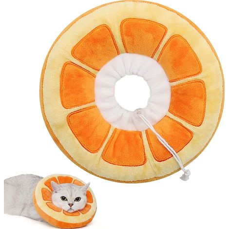 1 Collier conique, tissu doux velouté, ajustable, pour convalescence chat chien, protection plaies (1/5)