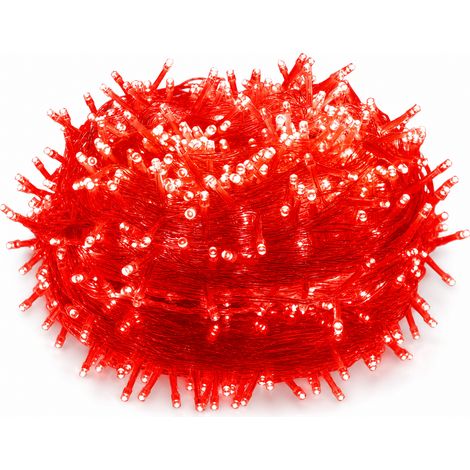 Guirlande Lumineuse LED Rouge 220 V avec 1000 LED pour Décoration de Noël Extérieure Imperméable (1/5)