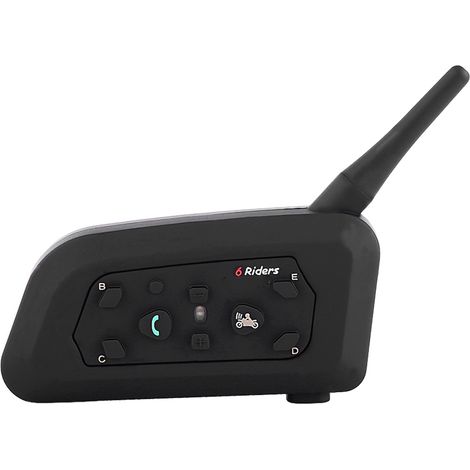 Casque Bluetooth Moto Interphone V6 1200M 6 Motards Kit Oreillette (1/5)