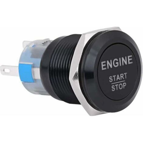 Interrupteur de Démarrage du Moteur de Voiture Universelles 12V Blanc LED Interrupteur à Bouton-poussoir de Démarrage du Moteur de Voiture(Noir) (1/5)