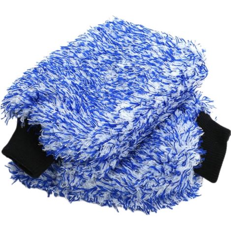 Gant De Lavage - Microfibre 28x20 Cm - Pour Voiture - 2 Pièces