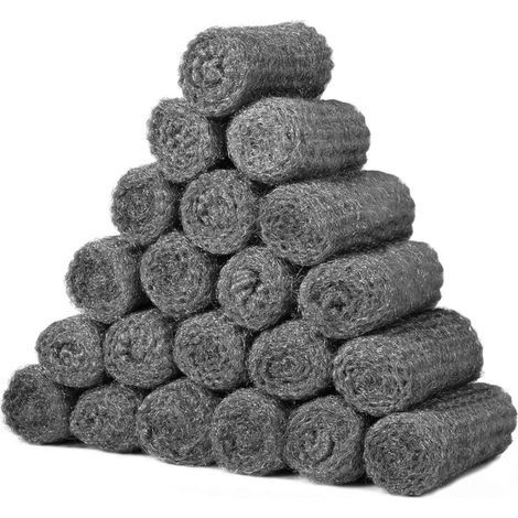 Pack of 20 Grade 0000 Steel Wool Spools, Steel Polishing Wool Ideal for Cleaning, Polishing, Maintaining and Finishing Wood and Glass (1/5)