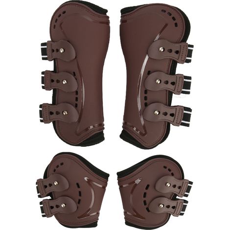 GARRYFIZH Protège-jambes de cheval, Absorption des chocs, protection légère, bottes avant et arrière réglables pour saut d'obstacles, équitation L (1/5)