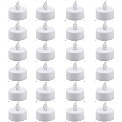 Bougie Électronique - Effet Flamme Réaliste - Alimentée Par Pile CR2032 - Pour Décoration Intérieure, Mariages, Dîners, Fêtes - Lot De 24 Pièces