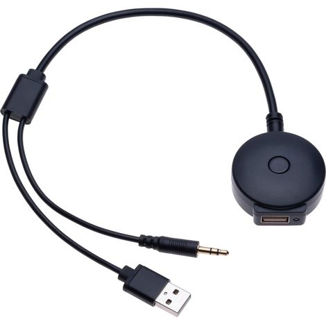 Câble Audio Bluetooth Universel pour Voiture  USB / 3.5mm Adaptateur d'interface Musicale AUX Compatible avec B M W séries 1, 2, 3, 3, 5, 6, 7, X1 X3 X4 X5 X6 E46 et Mini Cooper R55 R56 R57 (1/5)