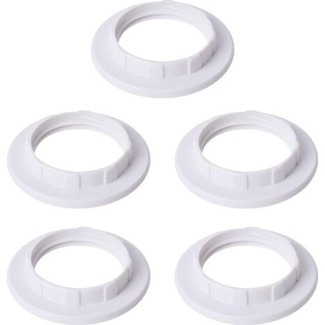 5pcs E14 Lampshade Reducer Ring Lampshade Adapter Ring Converter Plate White (1/5)