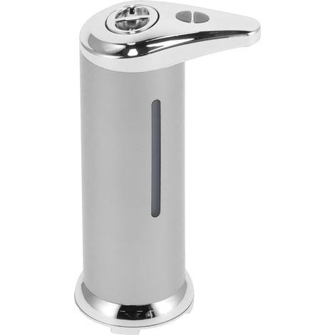Distributeur de savon liquide automatique sans contact à capteur infrarouge 250 ml pour salle de bain (argenté) (1/5)