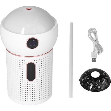 Humidificateur USB 630ml - Grande Capacité, Projection 360° pour Maison et Voiture - Blanc