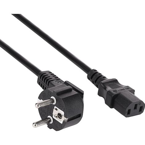Akyga Cavo di alimentazione di alta qualità AK-PC-05S CU 3x1.5mm² CEE 7/7/IEC C13 5m per PC, stampante, schermi neri (1/2)