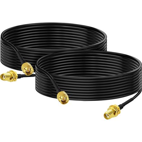 Cable D'extension SMA Mâle vers SMA Femelle - Montage Encastré - RG174 - Longueur 5 m - Pour Routeur 4G LTE Passerelle Modem Récepteur Cellulaire - Par 2 (1/5)