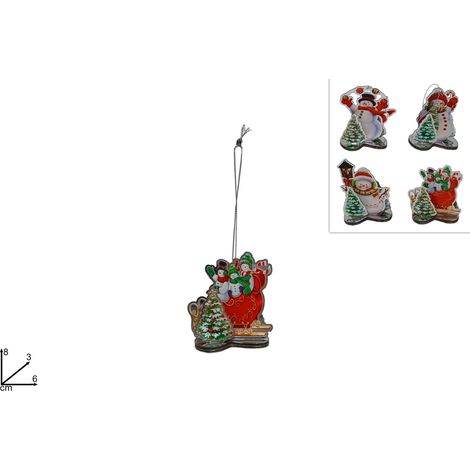 PENDENTE PUPAZZO DI NEVE DIMENSIONE CM.8 ASSORTITO 4 VARIANTI (1 PEZZO, INVIO CASUALE)