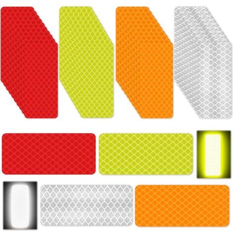 40PCS Bande Reflechissante Autocollante Catadioptre, Bande Reflecteurs Stickers Velo Ruban Adhesif, Sécurité à Marquer Réfléchissant Avertissement Bande pour Voiture/Vélo (1/5)