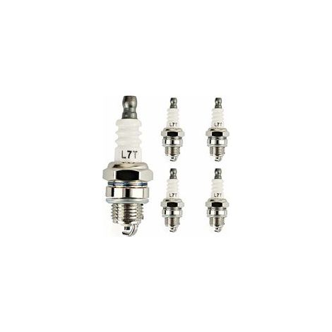 5 Pices Bougie d\'Allumage L7T Trononneuse Tondeuse Gazon Petit Moteur Accessoire Pices Compatible Bougies d\'Allumage de Rechange pour Dbroussailleuses et Trononneuses Remplace (1/4)