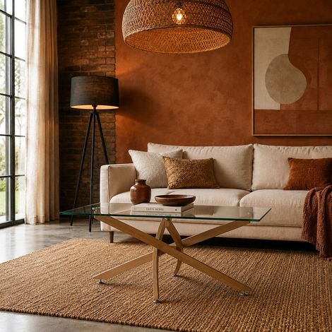 Table Basse - HOME DECO FACTORY - Verre - Heritage - Marron (1/5)