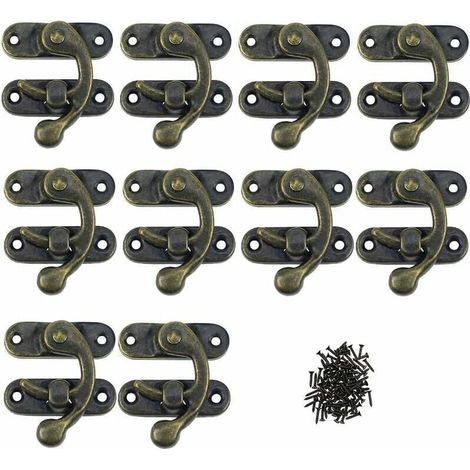 Cierres para álbumes de scrapbooking, paquete de 12 unidades, cierres de metal sólido, bisagras para pequeñas cajas de madera antiguas, hebillas para joyeros, cierres estéticos. (1/4)