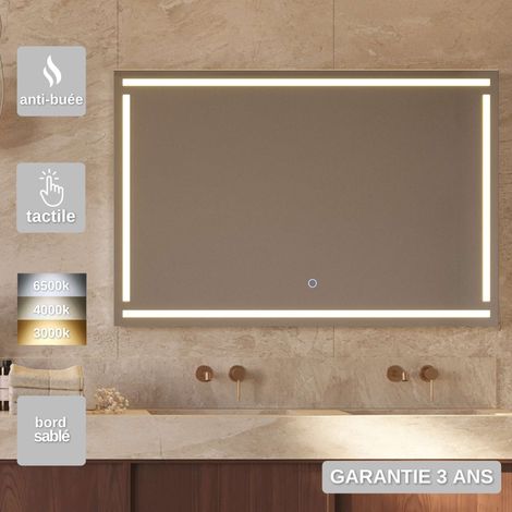 Miroir Salle de Bain LED Frontal Réglable - 100x80cm - Commandes Tactiles & Anti-Buée - VIENA LEDIMEX (1/5)