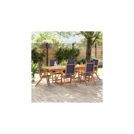 Ensemble à manger de jardin 7pcs bois d'acacia solide textilène (1/5)