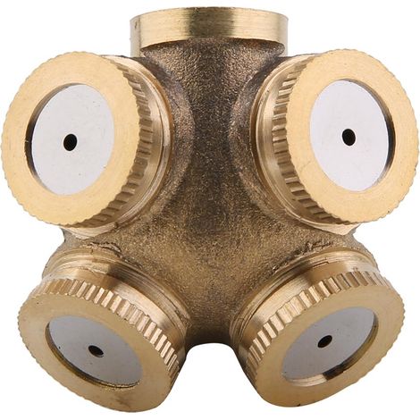 Buse d'arrosage agricole à quatre têtes en laiton 1/2" MNPT DN15 pour semis de jardin (1/5)