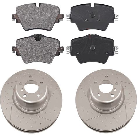 KIT FRENI ANTERIORI compatibile con BMW 5 (G30,F90) - DISCHI + PASTIGLIE OEM: P06093 / 39924 / 18686 , 18761 , 18762 /SOSTITUZIONE DIRETTA/BASSA POLVERE/SILENZIOSO (1/5)