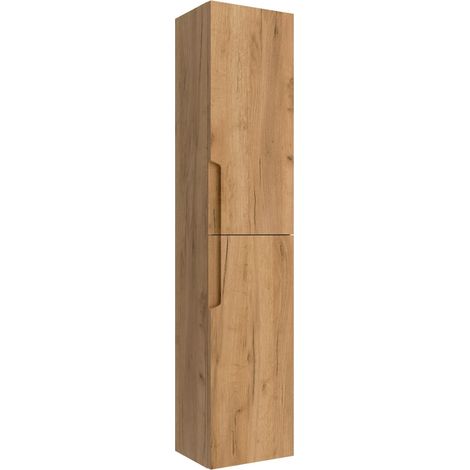 Colonna bagno sospesa rovere africa 30x140 cm con due ante - Vanda