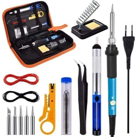 Fer à Souder Kit Fer a Souder Etain Kit de Fer à Souder 60W pour Débutants 16 en 1 avec Température Réglable de 200 °C à 450 °C pour Souder et Réparer Les Appareils électroniques (1/4)
