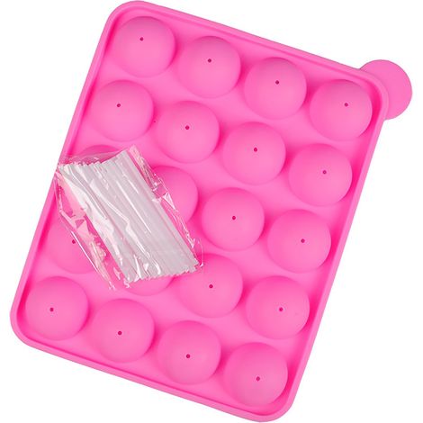 Moule en silicone pour sucettes, 20 cavités, avec bâtonnets sphériques, pour la fabrication de chocolat. (1/5)