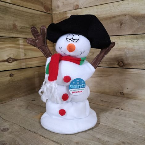 35cm Sherbert Christmas Singing & Dancing Snowman Animated Xmas Decoration Gift (1/5)