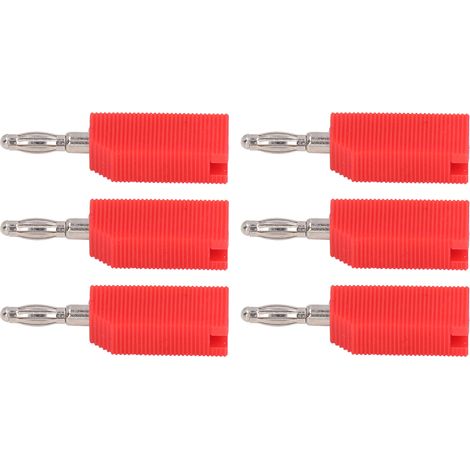 Lot de 10 fiches bananes 4mm laiton PE sans soudure pour test électrique J.10030 rouge (1/5)