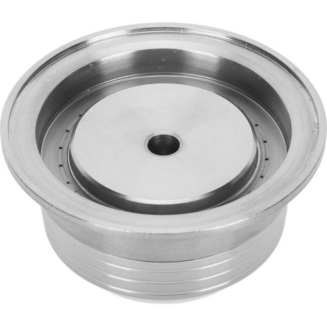 Capsule à café réutilisable avec couvercle, cuillère et goupillon, surface lisse, acier inoxydable et plastique, dosettes de café rechargeables (1/5)