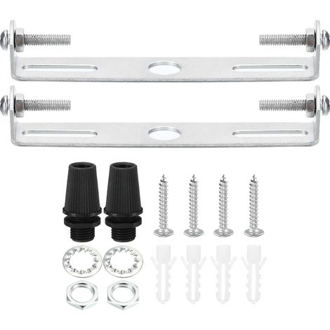 100mm Support de Fixation Plafonnier, 2 Ensemble Lumière Luminaire Montage Support Plaque Acier Barre Transversale pour suspensions Mur Lumière, avec Vis Rondelle Écrou (1/5)