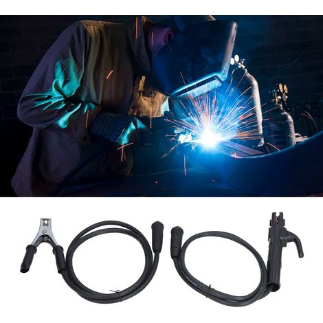Pince de mise à la terre 300A pour les mises à la terre de soudage, adaptée aux machines à souder ARC ZX7 MMA avec câbles de 1,5 m. (1/5)