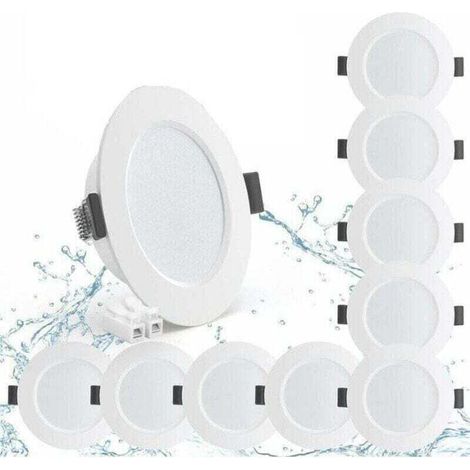 Enowelir Lot de 10 Spots LED Encastrables Extra-Plats 5W IP44 Blanc Neutre 4000K 450lm pour Plafond Salle de Bain Cuisine Salon (1/5)