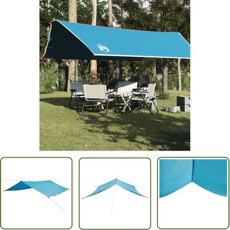 The Living Store Tarp Blau 500x294 cm Wasserdicht - Outdoorzelt - Campingzubehör - Wasserdichte Plane - Tarp Blau - Wanderzelt (1/5)