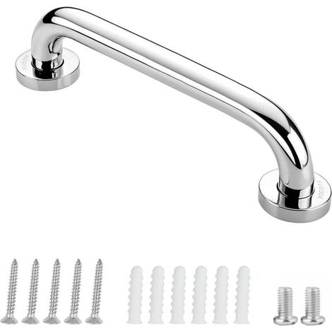 Poignées d'appui pour personnes âgées, en acier inoxydable, poignée de baignoire, de salle de bain, pour montage mural, WC, salle de bain, antidérapante, poignée de sécurité (30cm 1pcs) (1/4)