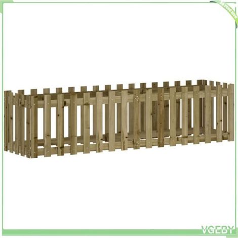 Lit surélevé de jardin - FAFEICY - 832511 - Bois de pin imprégné - 200x50x50 cm - Traitement sous pression (1/5)